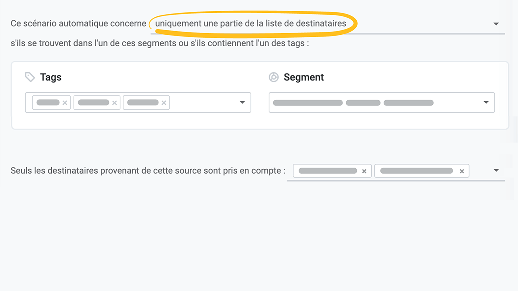 Créer des automatismes d'e-mail pour différents groupes cibles