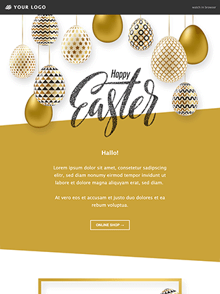 Modèle de newsletter pour Pâques